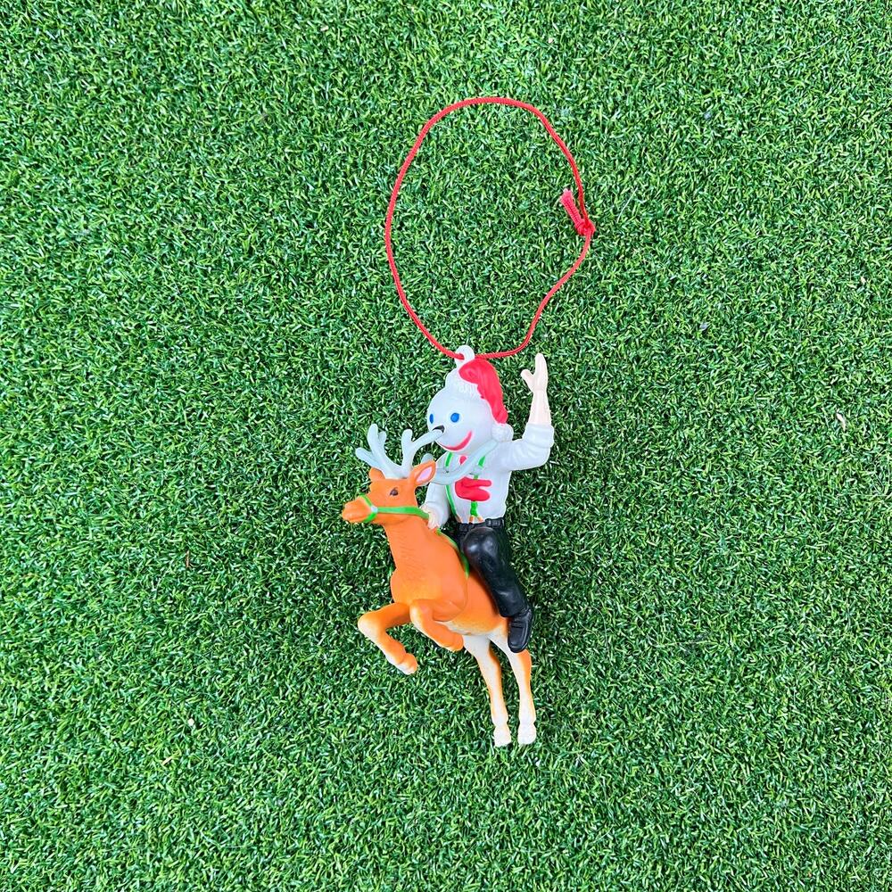 Vintage Jack in the Box Restaurant Christmas Ornament Jack Riding Reindeer